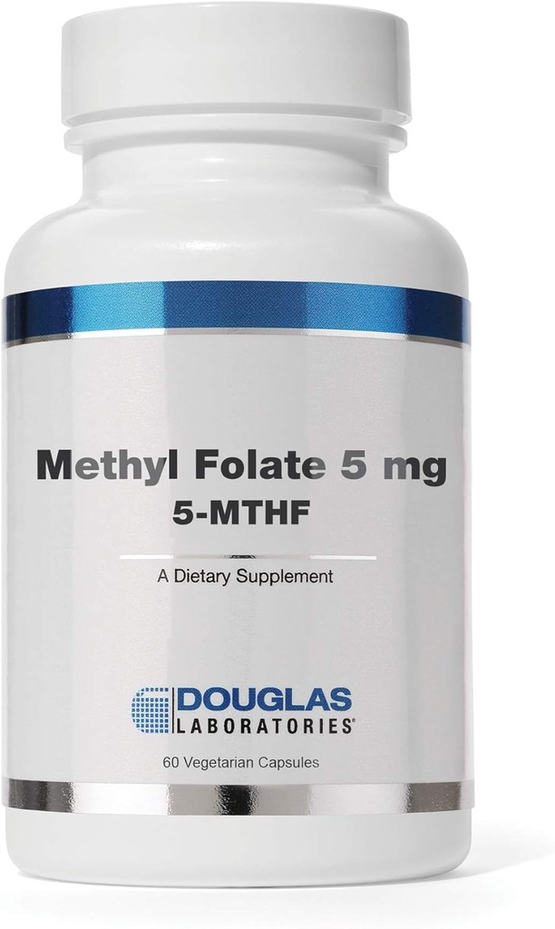 Laboratoires Douglas - Méthyl 5 mg (5-MTHF) - Vitamine B9 biologiquement active pour soutenir la santé cardiovasculaire et l'humeur - 60 capsules