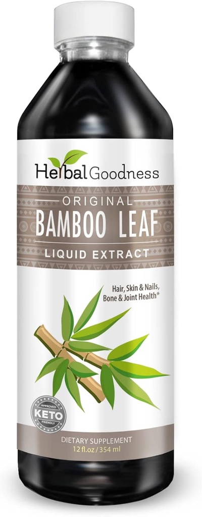 Herbal Papaya Bamboo Silica Suppléments Extrait biologique 12oz - Silica liquide avec les cheveux, la peau et les ongles organiques vitamines aussi bien que les os et le soutien articulaire