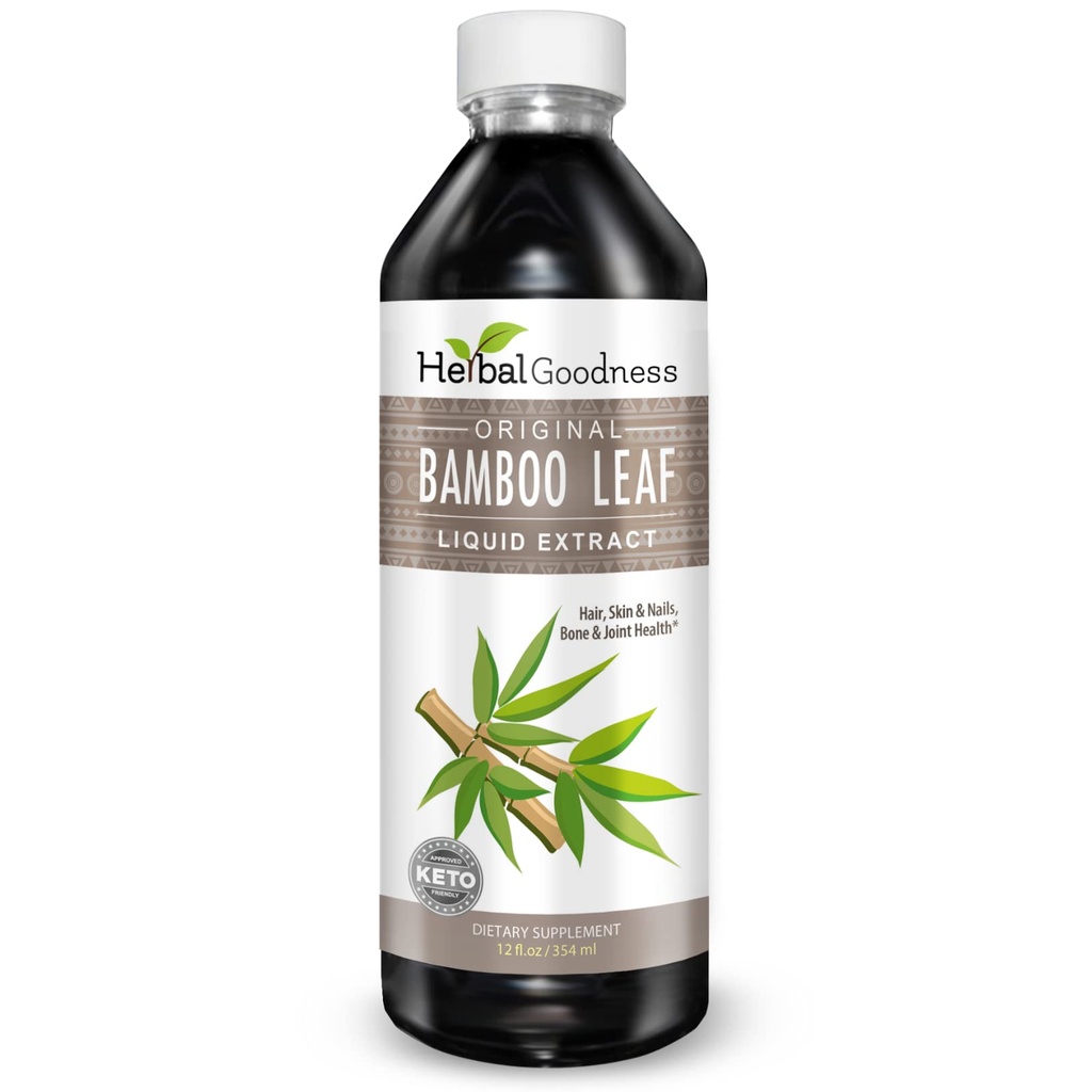 Herbal Papaya Bamboo Silica Suppléments Extrait biologique 12oz - Silica liquide avec les cheveux, la peau et les ongles organiques vitamines aussi bien que les os et le soutien articulaire