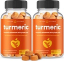 Gummies curcuma pour adultes et enfants avec gingembre et extrait de poivre noir 95 % Curcuminoïdes Résumé soutien à l'articulation de Curcumin naturel végétalien 120 suppléments de gummy tumeric (2-Pack)