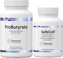 Tesseract ProButyrate Gut Health & SafeCell S-acétyl Glutathion Neuro Support Bundle – 600mg + 300mg, 120 + 60 Capsules, Antioxydant & Gut Microbiome Balance