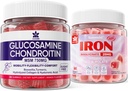 Glucosamine Chondritine Gommies + Supplément de fer pour les femmes