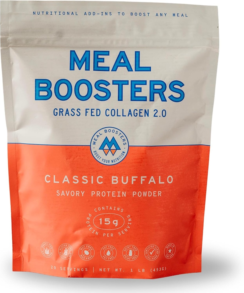 Boosters de repas Savory Buffalo Protéine Poudre de 15 g de protéines épicées Supplément de cuisine pour la santé et la récupération de Gut
