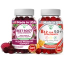 Racine de betterave lunakai et vitamine B12 Gummies pour les adultes 50 Plus Ensemble de mélange antioxydant - Heart & Circulation Support, Énergie & Vitalité Boost, Haute Force