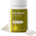 ColoQure Colon Cleanse pour les hommes et les femmes - Max Detox Cleanse améliore la santé et la constipation Gut - réduit les mouvements de ballonnement et de bowel - 60 capsules végétalien et sans soja