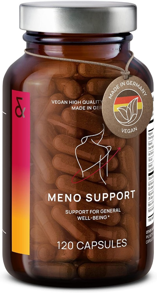 CLAV Meno Balance - Soutien à la ménopause - avec racine d'igname sauvage, trèfle rouge, rhubarbe sibérien - Relief flash chaud, échangismes d'humeur et support muti-symptôme -120 capsules