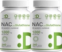 2 Pack NAC Supplement (N-Acetyl Cysteine) 1,000mg Serving with Reduced Glutathione, 480 Capsules