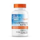 Docteurs Meilleur Vitamine naturelle K2 MK-7, soutient la santé tissulaire et osseuse, non-OGM, sans gluten, sans soja, végan 60 bouchons de légumes