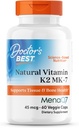 Docteurs Meilleur Vitamine naturelle K2 MK-7, soutient la santé tissulaire et osseuse, non-OGM, sans gluten, sans soja, végan 60 bouchons de légumes