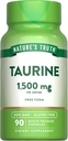 Nature's Truth Taurine Supplement de 1500mg de 90 Capsules Exclusivement sans OGM et sans gluten Acid Amino Supplément