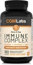 Complexe immunitaire une fois par jour - Vitamine C 900mg, Vitamine D3 2500IU, Zinc 25mg en portion unique - 180 capsules par CGM Labs