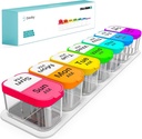 Daviky Extra Large Pill Organisateur 7 jours, XL Weekly Pill Box 2 fois par jour, AM PM Medicine Pill Organisateur de supplément, grand cas de pilule quotidienne avec grand contenant pour tenir les vitamines et les médicaments