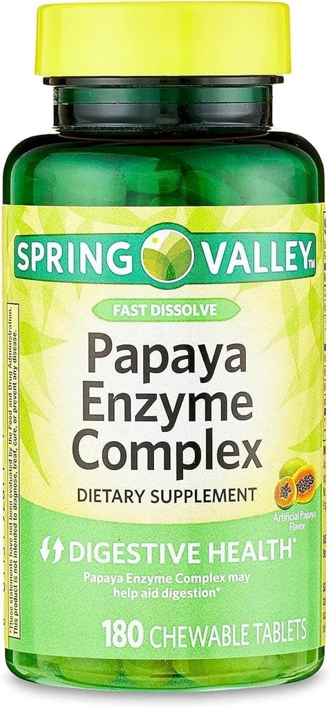 Comprimés diététiques complexes enzymatiques de papaye, 180 Nombre