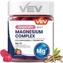 VEV Magnésium complexe DeepCalm 14-en-1 Gummies – avec Ashwagandha, L-Theanine, D3 & Zinc – Suppléments de cortisol pour les femmes – 90 Pas d'ajout de sucre Vegan Magnésium Glycinat complexe Gummies