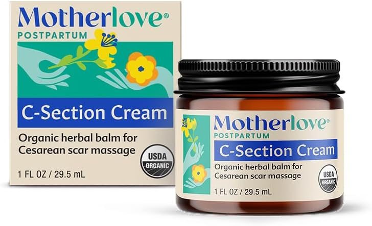 Crème de la section C de l'amour maternel (1 oz) Crème à base de plantes biologiques à base de cicatrices nourissantes – apaisant le malaise tout en minimisant l'apparence et en réduisant l'accumulation de tissu à la cicatrice – non-OGM, sans cruauté