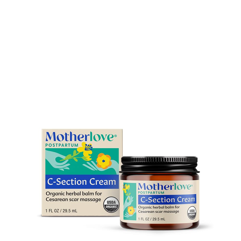 Crème de la section C de l'amour maternel (1 oz) Crème à base de plantes biologiques à base de cicatrices nourissantes – apaisant le malaise tout en minimisant l'apparence et en réduisant l'accumulation de tissu à la cicatrice – non-OGM, sans cruauté
