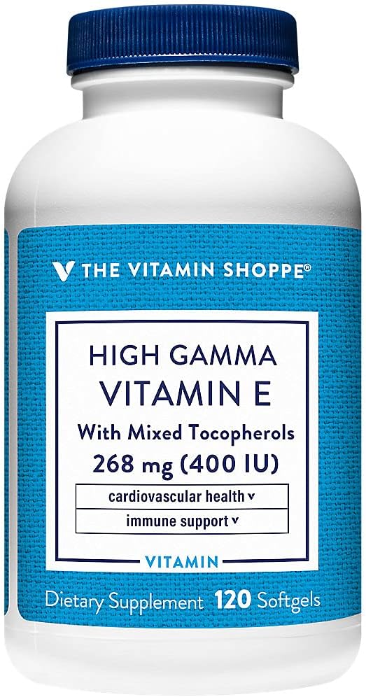 High Gamma Vitamine E - Soutient la santé immunitaire et cardiovasculaire - 400 UI (120 Softgels)
