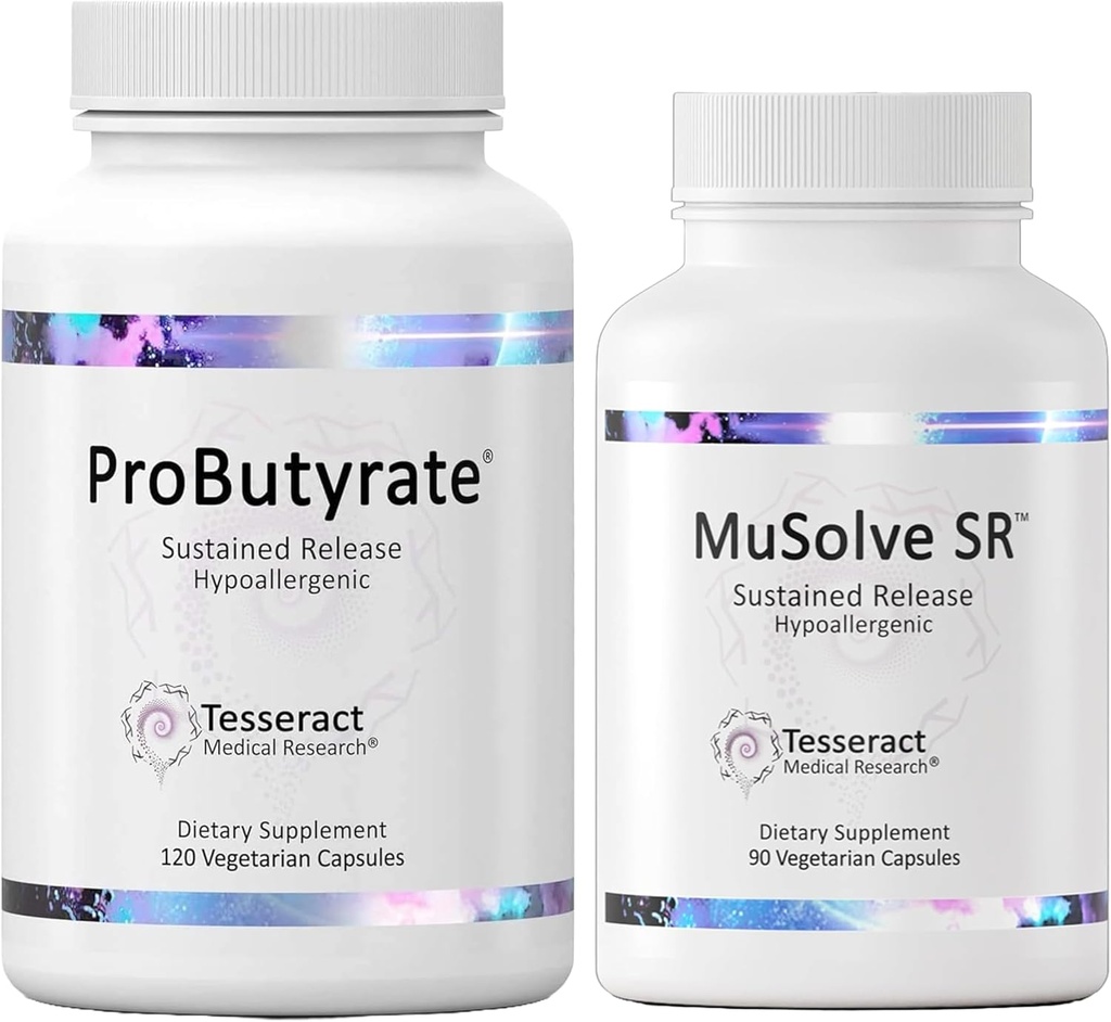 Soutien optimal Gut et poumon, supplément de santé Gut, complexe d'acide butyrique, supplément de soutien gastro-intestinal, 600mg, 120caps et supplément de santé respiratoire, 300mg, 90caps