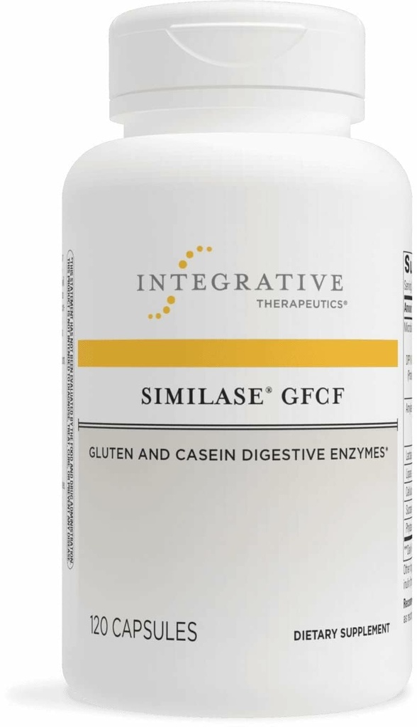 Thérapeutique intégrative Similase GFCF - Supplément enzymatique digestive pour les adultes - Soutien de la digestion de caséine et de gluten* - Soutien au gaz et au ballonnement* - Sans laiterie et végétalien - 120 Nombre (60 portions)