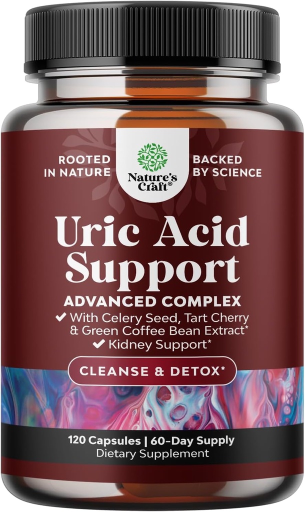 Green Coffee Bean Extract for Uric Acid Cleanse & Detox - Green Coffee Beans with Turmeric, Tart Cherry & Celery Seed for Adults - Daily Uric Acid Flush for Joints Support & Kidney Cleanser – 120 Ct