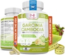 Extrait 100% pur de Garcinia Cambogia avec 95% HCA - Manage Food Cravings - Meilleur bloqueur de glucides pour les femmes et les hommes - Max Strength Garcinia Cambogia Pills Raw Diet Made in USA - 60 Capsules de Veggie