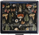 7 Jours Chromed Silver Pill Organizer with Mirror Inside Has 8 Compartiments séparés Rectangle 7 Jours Pill Box Pill Case (Automn Harvest Woodland Champignons)