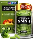 Supplément NMNH liposomique (dihydronicotinamide mononucléotide) - NAD haute pureté pour l'antivieillissement, l'énergie, focus - NMNH pure Organic 60 Capsules - 300mg