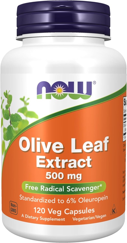 MAINTENANT compléments alimentaires, extrait de feuille d'olive 500 mg, scavenger radical libre*, 120 gélules