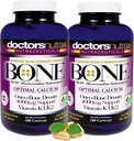 (Pack de 2) Calcium 1000 Milligrammes avec 4000 Milligrammes MCHC pour le calcium complet maximum de force osseuse Soutien par les médecins Nutra Nuraceuticals Plus K1. K2, Magnésium, vitamine D, zinc, et plus
