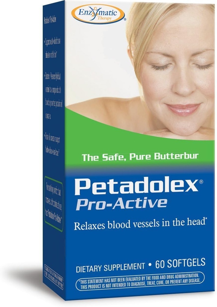 Nature's Way Petadolex Pro-Active, la santé des vaisseaux sanguins et la relaxation dans le cerveau avec le beurre breveté*, 60 Softgels