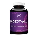 MRM Nutrition Digest-All ®= Enzymes digestifs== Amélioration de la digestion et de l'absorption== Lactase + Amylase + Lipase===Peut aider avec le soufflage et le gaz==100% Végétarien==100% Sans gluten==50 portions