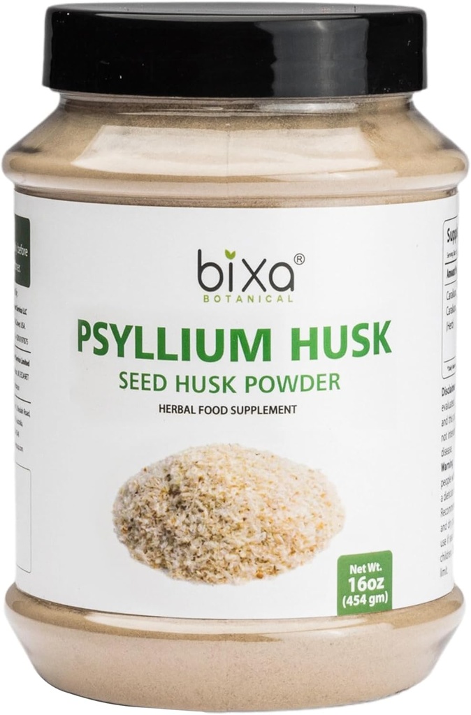 Bixa BOTANIQUE Psyllium Poudre de musc de Plantago Ovata, supplément à base de plantes ayurvédiques maintient la motilité de Gut, 1 livre / 16 OZ.