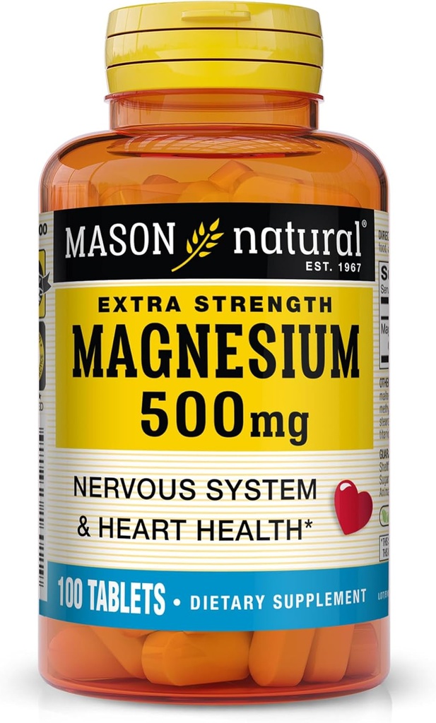 Mason Magnésium naturel 500 mg Extra Strength, 100,Day Supply, 1 Pack