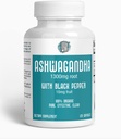 ASHWAGANDHA 1300 mg de racine organique avec poivre noir. Supplément de soutien au stress naturel et à l'humeur 120 capsules