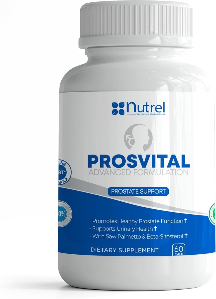 Générique Nutrel Provital, Supplément Prostate pour hommes, 60 Capsules, Saw Palmetto et Beta Sitostérol, Promouvoir le bien-être de la prostate