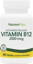 Natures Plus vitamine B12 (méthylcobalamine), libération prolongée - 2000 mcg, 60 comprimés végétariens - Soutien de cellules sanguines rouges de haute puissance - Booster d'énergie naturelle - Sans gluten - 60 portions