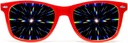 GloFX Ultimate Diffraction Glass - Rouge - 3D Prism Rainbow Effect - Great Edm, Festival, Concert, Feux d'artifice, Lumières de Noël et Accessoire Rave - Cadres rouges