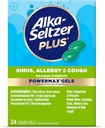 Alka-Seltzer Plus Puissance maximale Sinus max, allergie et médecine de la toux pour les adultes et les enfants 12 ans et plus - Soulage les symptômes des allergies, des rhumes ou de la fièvre du foin, 24 comtes