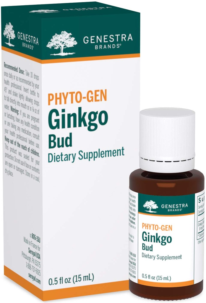 Genestra Marques Ginkgo Bud (en anglais seulement) Supplément à base de plantes 0,5 fl. oz.