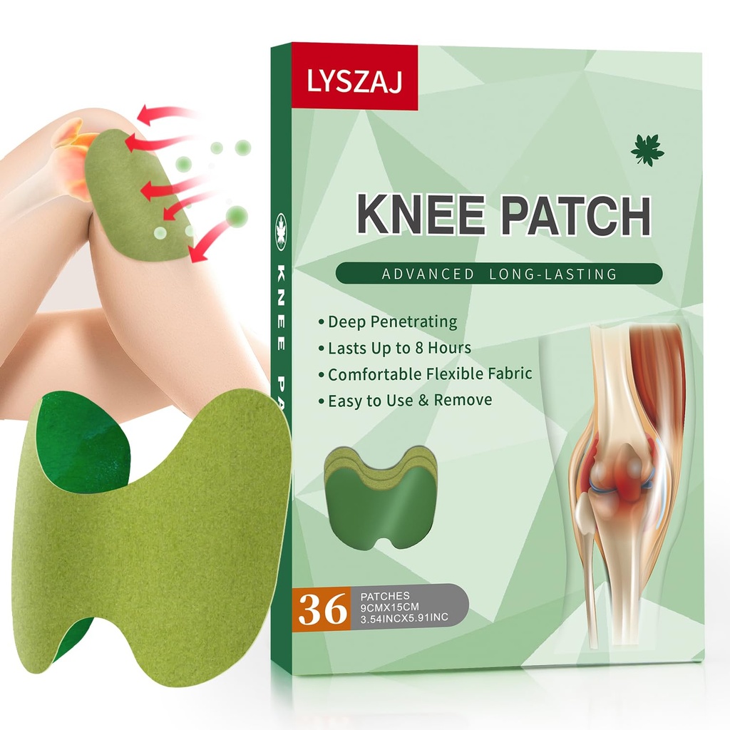 36Pcs Knee Patches,Wormwood extrait Sticker 8 heures de chaleur Patchs de l'articulation pour genou, dos, cou, épaule