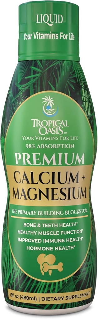 Supplément de magnésium de calcium liquide Premium Promote des os forts et des dents saines.