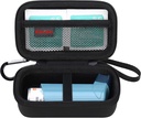 Elonbo Asthma Case de transport d'inhalateur, Voyage Organisez sac de support pour l'inhalateur Ventolin, extra intérieur Mesh poche convient à la médiction d'asthme, noir+intérieur noir (CASE SEULEMENT! Médecine inhalée non incluse)
