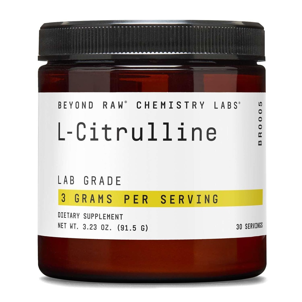BEYOND RAW Chimie Labs L-Citrulline Powder, supporte les performances de pointe, 30 portions