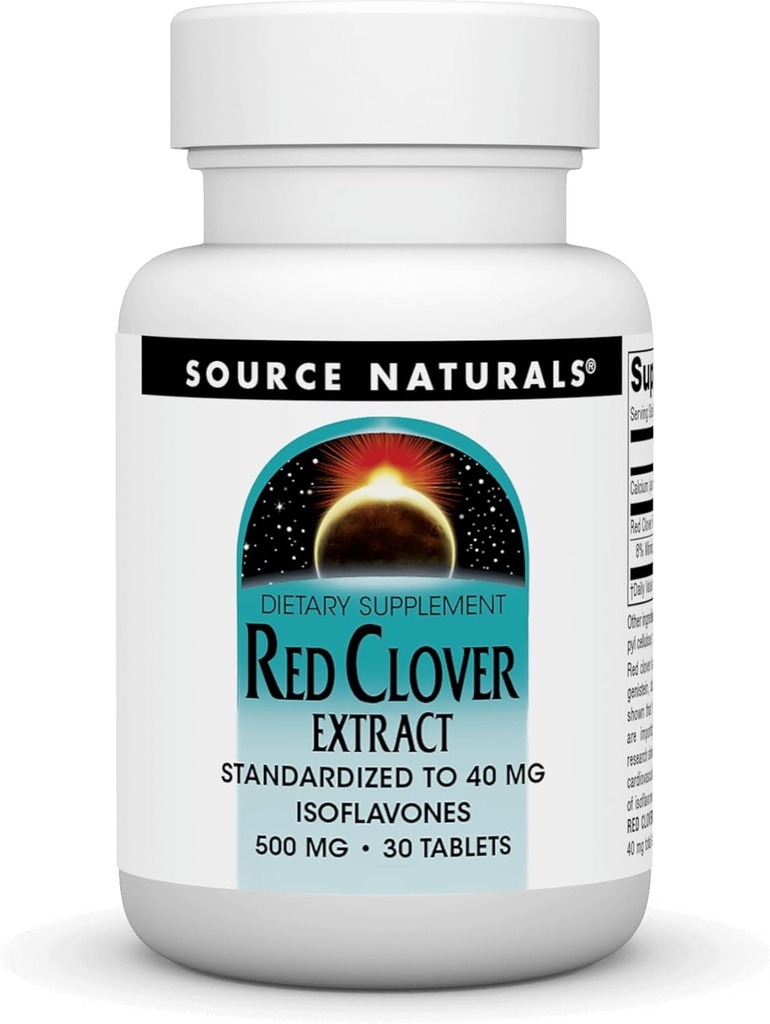 Source Naturals Extrait de trèfle rouge, Comprimé de 500 Mg, 30 Nombre