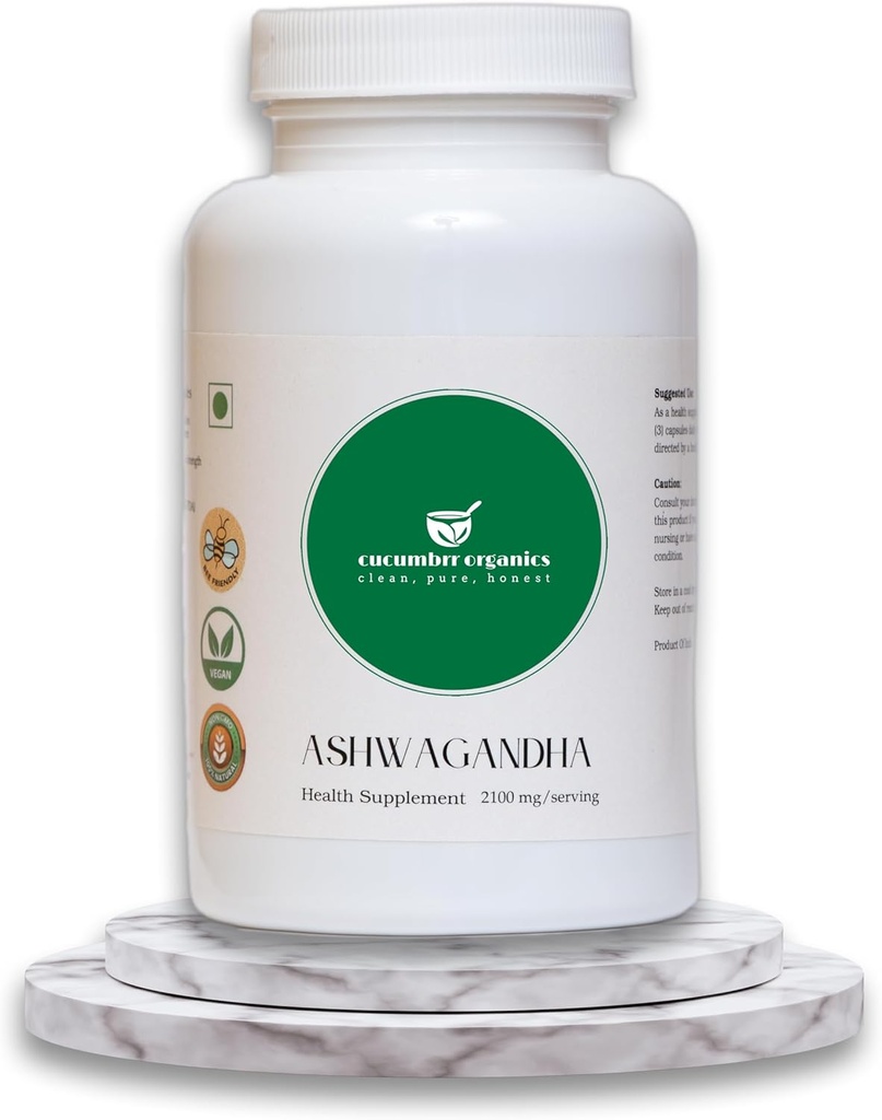 Supplément extrait de racine Ashwagandha - 100 capsules, 600mg par portion, biologique, végétalien, non-OGM, sans gluten, anti-stress et soutien immunitaire