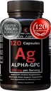 Supplément Alpha GPC & BioPerine pour Hyper Absorption - 120 Compte, Alpha-GPC 600mg par service - Nootropics pour Mémoire, Focus, Énergie, & Drive - Suppléments Choline pour stimuler l'acétylcholine, Fabriqué aux États-Unis