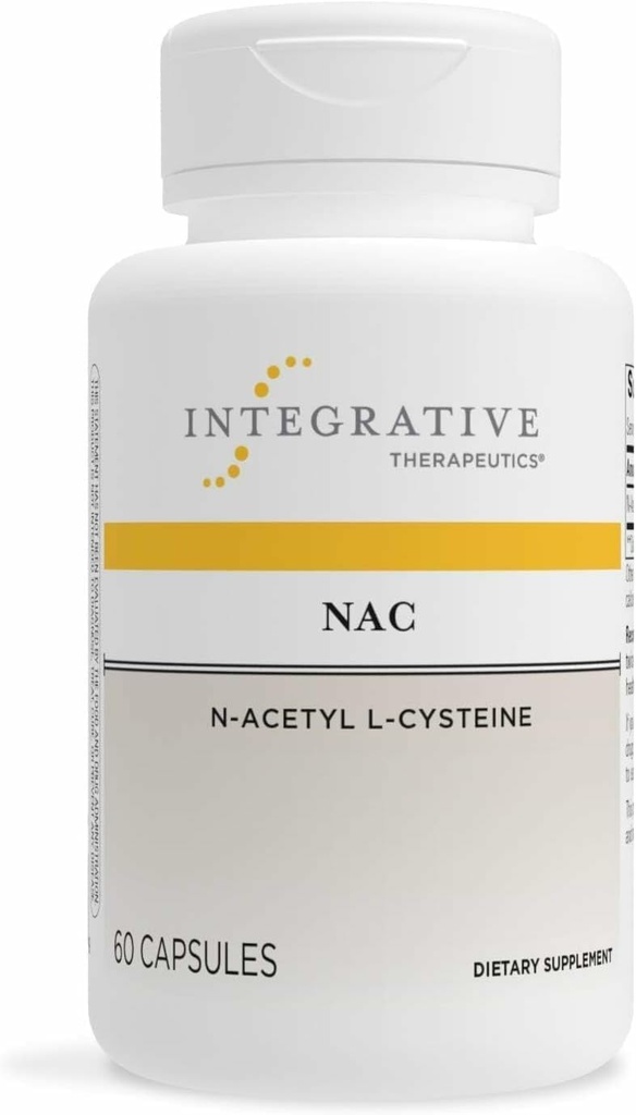 Thérapeutique intégrative NAC - Supplément de soutien aux antioxydants pour la fonction respiratoire et pulmonaire* - Sans gluten et sans lait - 60 capsules (60 portions)