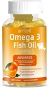 Omega-3 Suppléments à l'huile de poisson: Pure 1000mg Omega-3 Gommies Soutien Coeur articulaire Eye Cerveau Immune Santé 60 Gommies 30 Jour d'approvisionnement