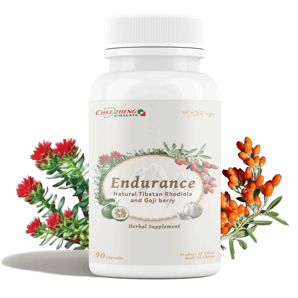 CheezhengHimalaya Rhodiola et Goji Berry Supplément quotidien, soutien énergie, calme mental, digestion boost, améliorer l'immunité, améliore l'utilisation de l'oxygène, herbes naturelles tibétaines, 90 capsules de Veggie