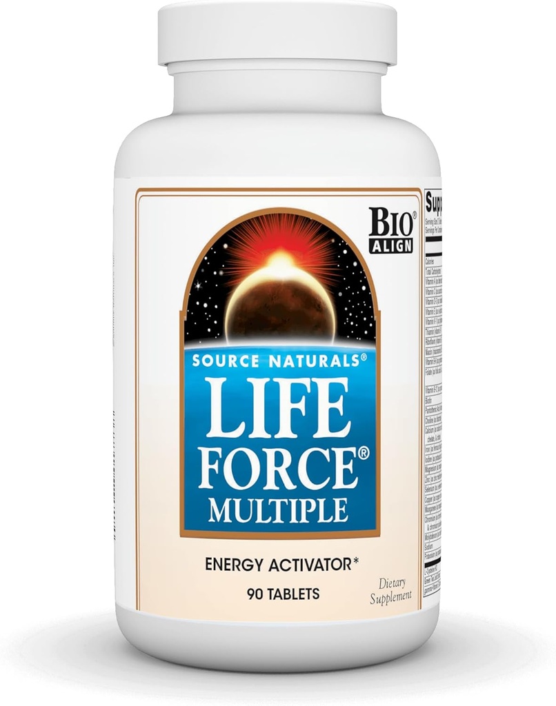 Source Naturelle Force de vie Multivitamines quotidiennes à haute puissance Vitamines essentielles, minéraux, antioxydants et nutriments - Énergie et amélioration immunitaire - 90 comprimés